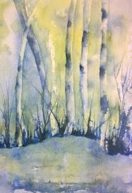 Watercolor Birch Tree Art