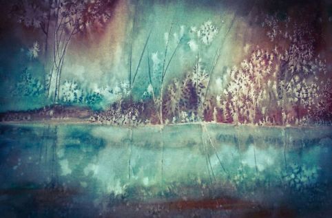 Negative Painting in watercolor