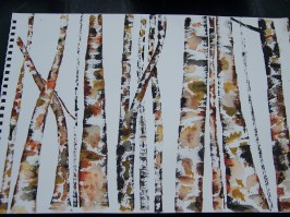 Birch Trees in watercolor