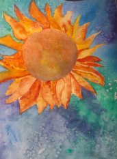 Sunflower done with watercolor