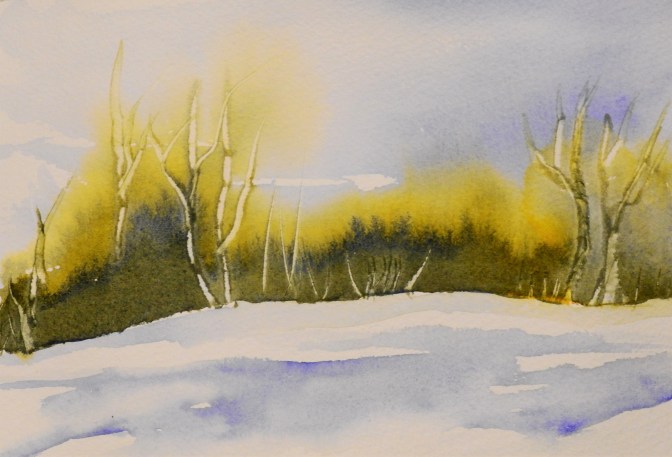 Watercolor Landscape by E Miller is actually a work in progress