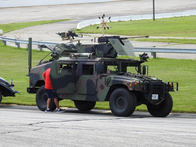 Veterans showing off their rides.