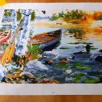 Six on Saturday-Watercolor Artwork by Eunice Miller